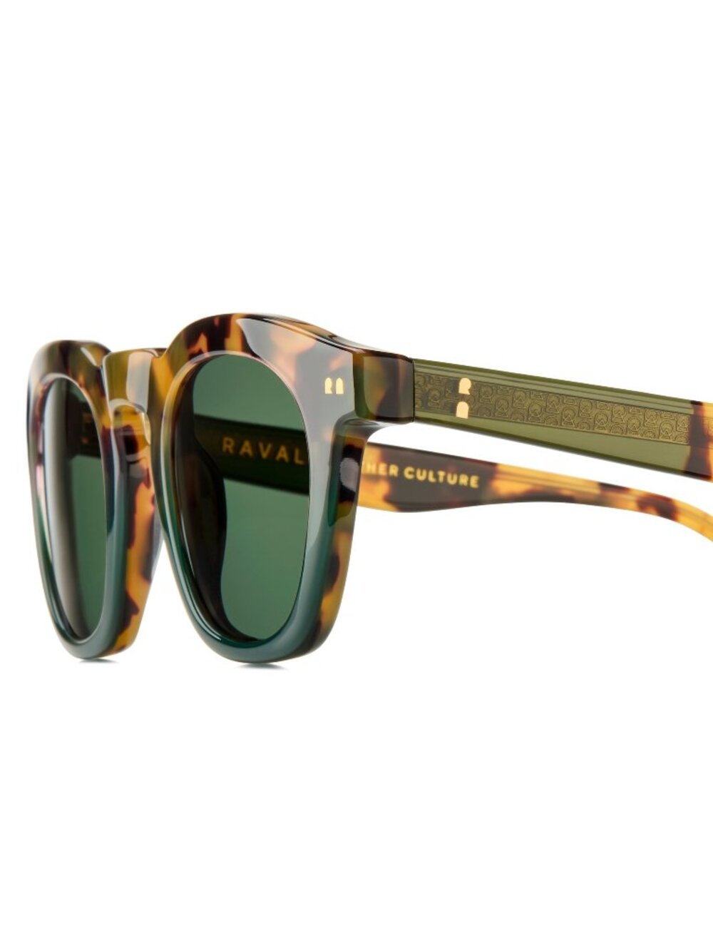 New Raval Eyewear Men's Sunglasses Green Square Lens Acetate Frame GATS C3